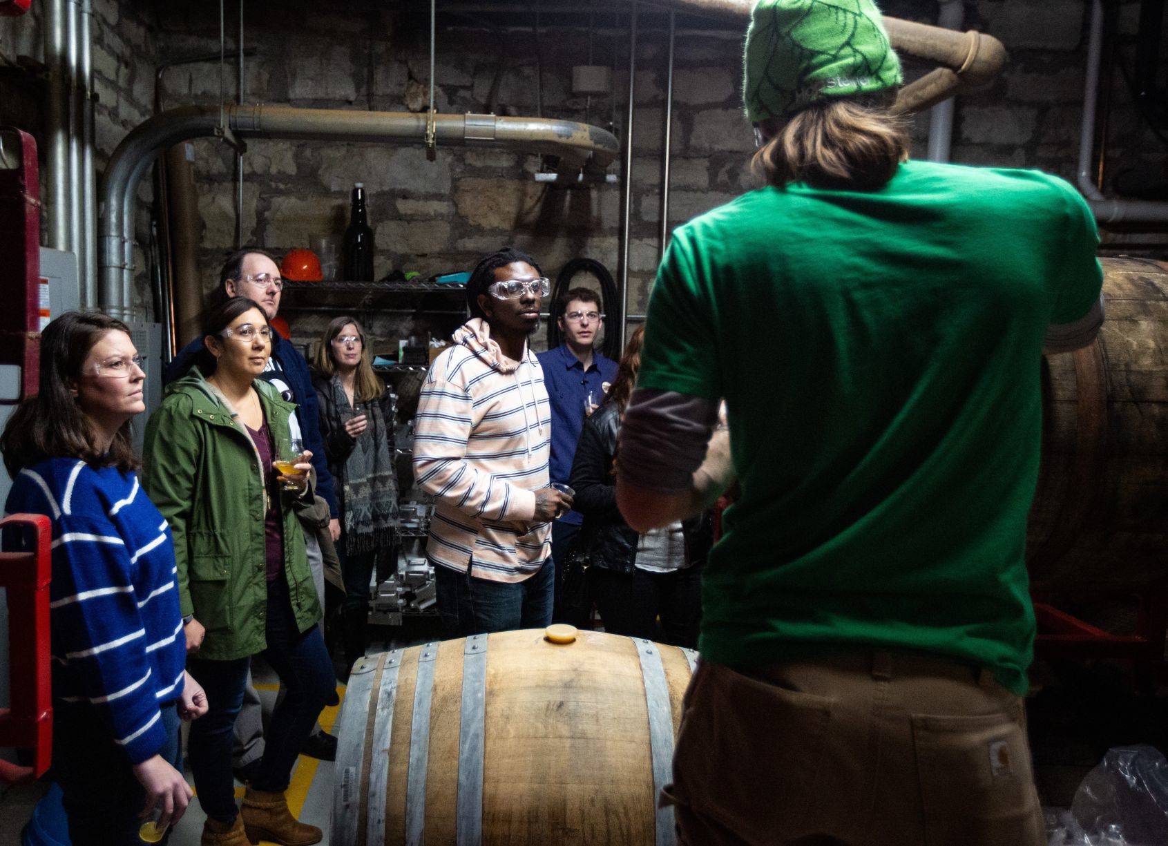 SLU brewing science class tours the Schlafly tap room